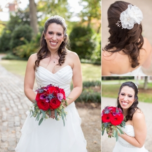 bride red and black bouquet