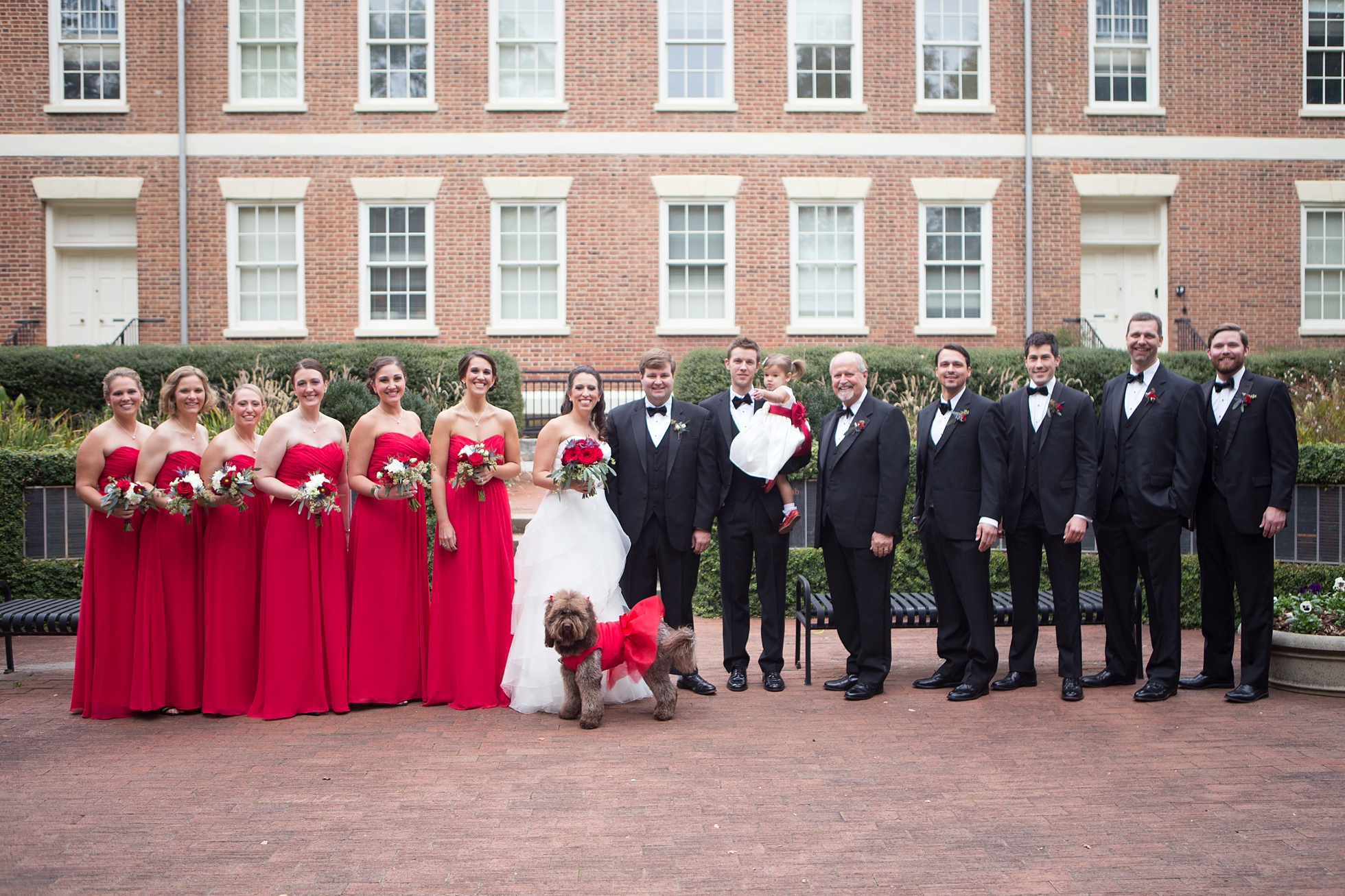 uga red and black bridal party