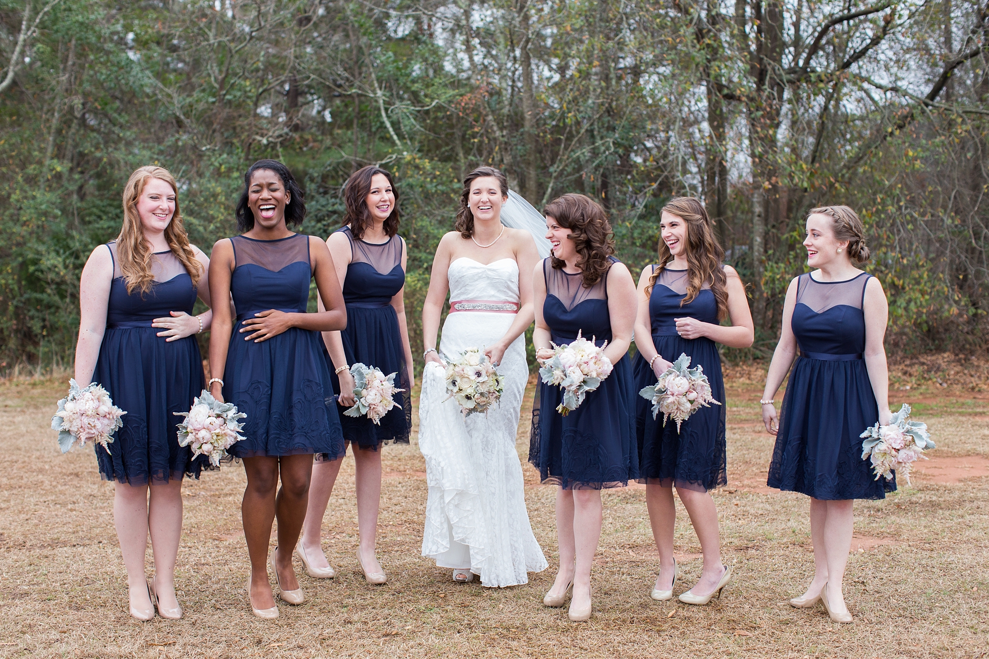 navy bridal party bridesmaids