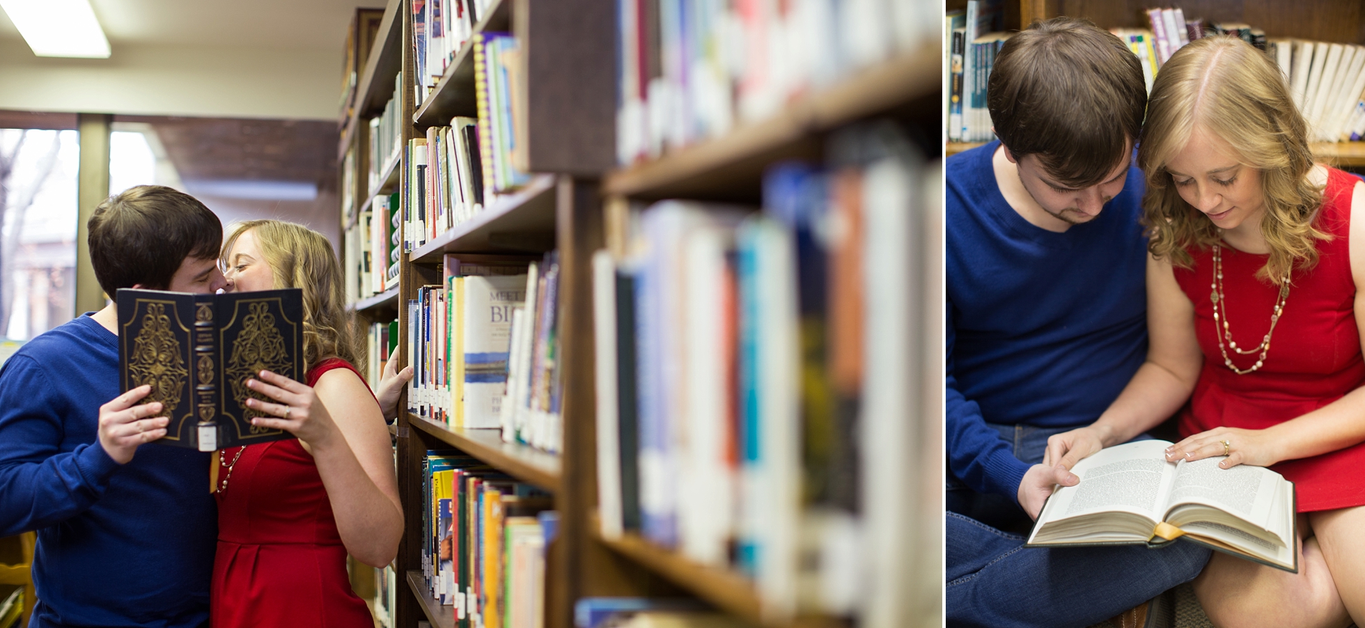 library engagement photography session