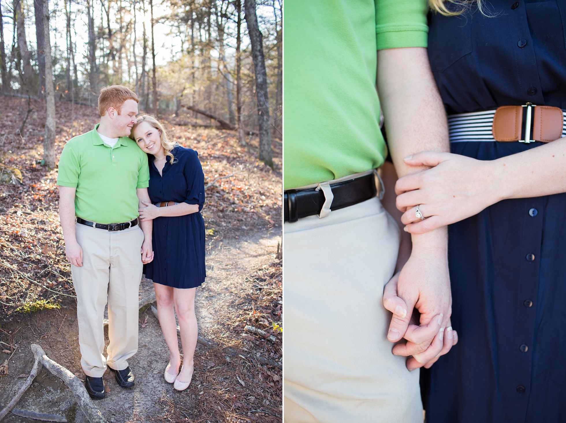 fall woods engagement stone mountain