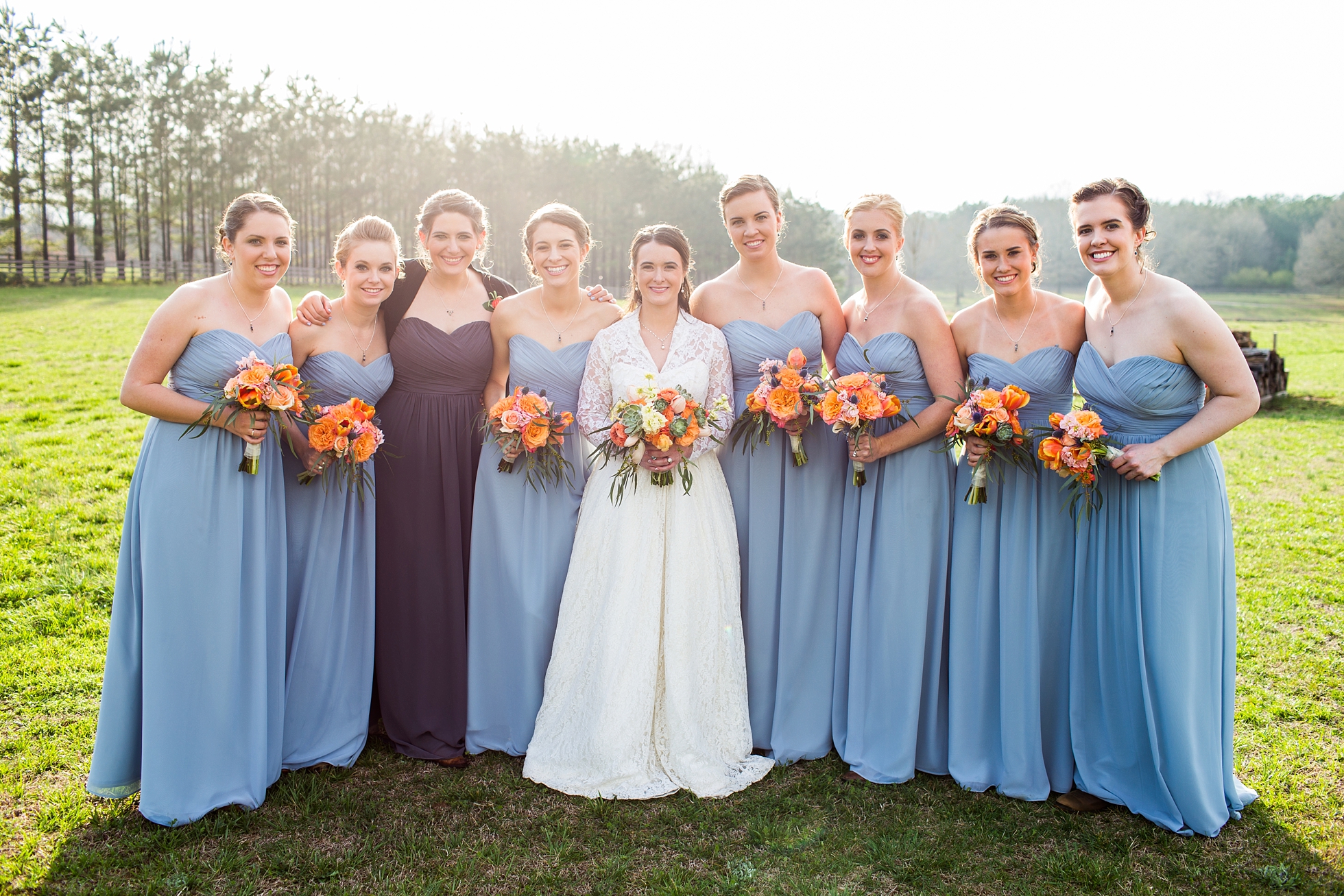 mismatched bridesmaids long dresses