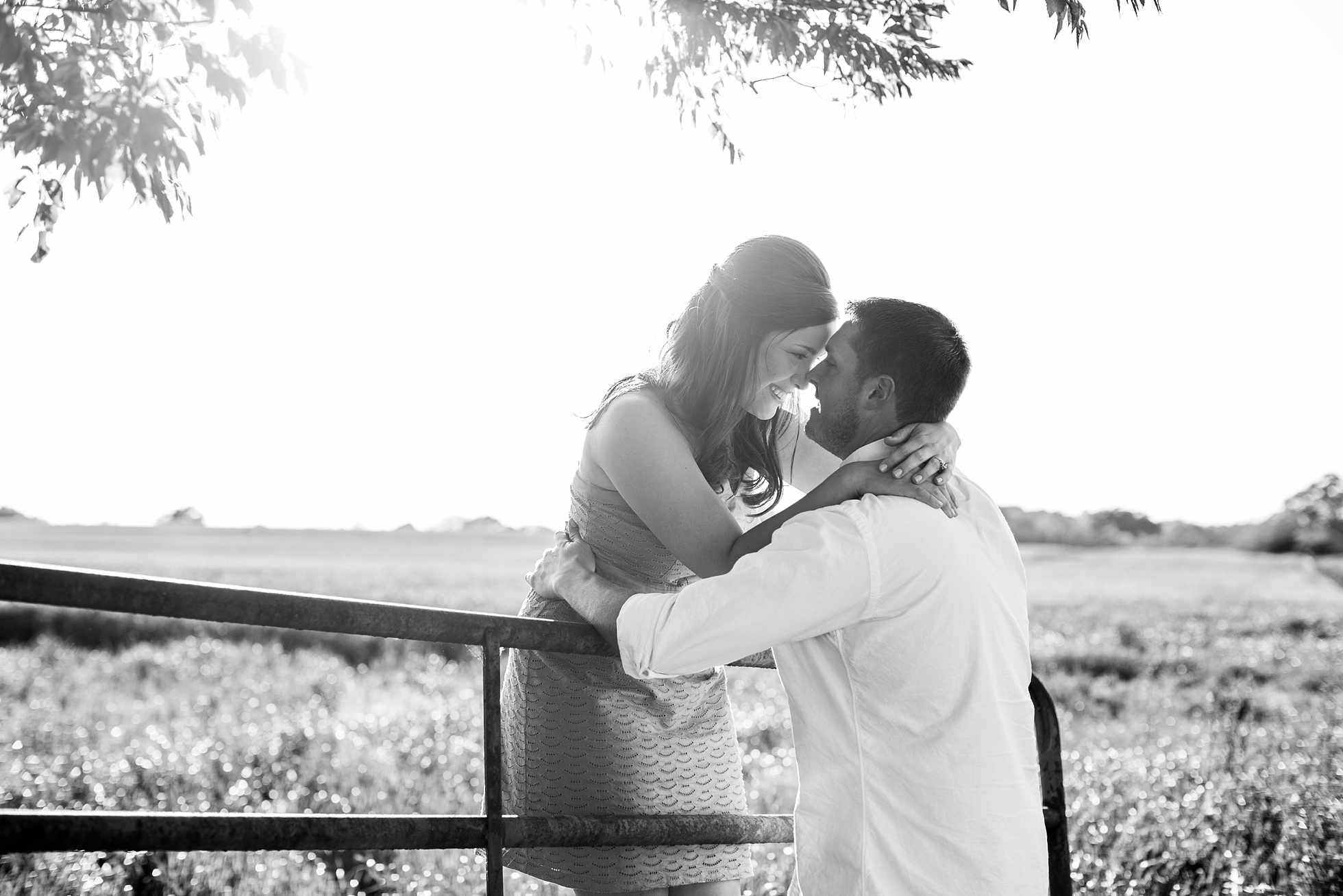 sunset rustic field engagement