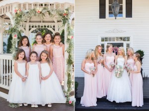 pink flower girls bridesmaids dresses