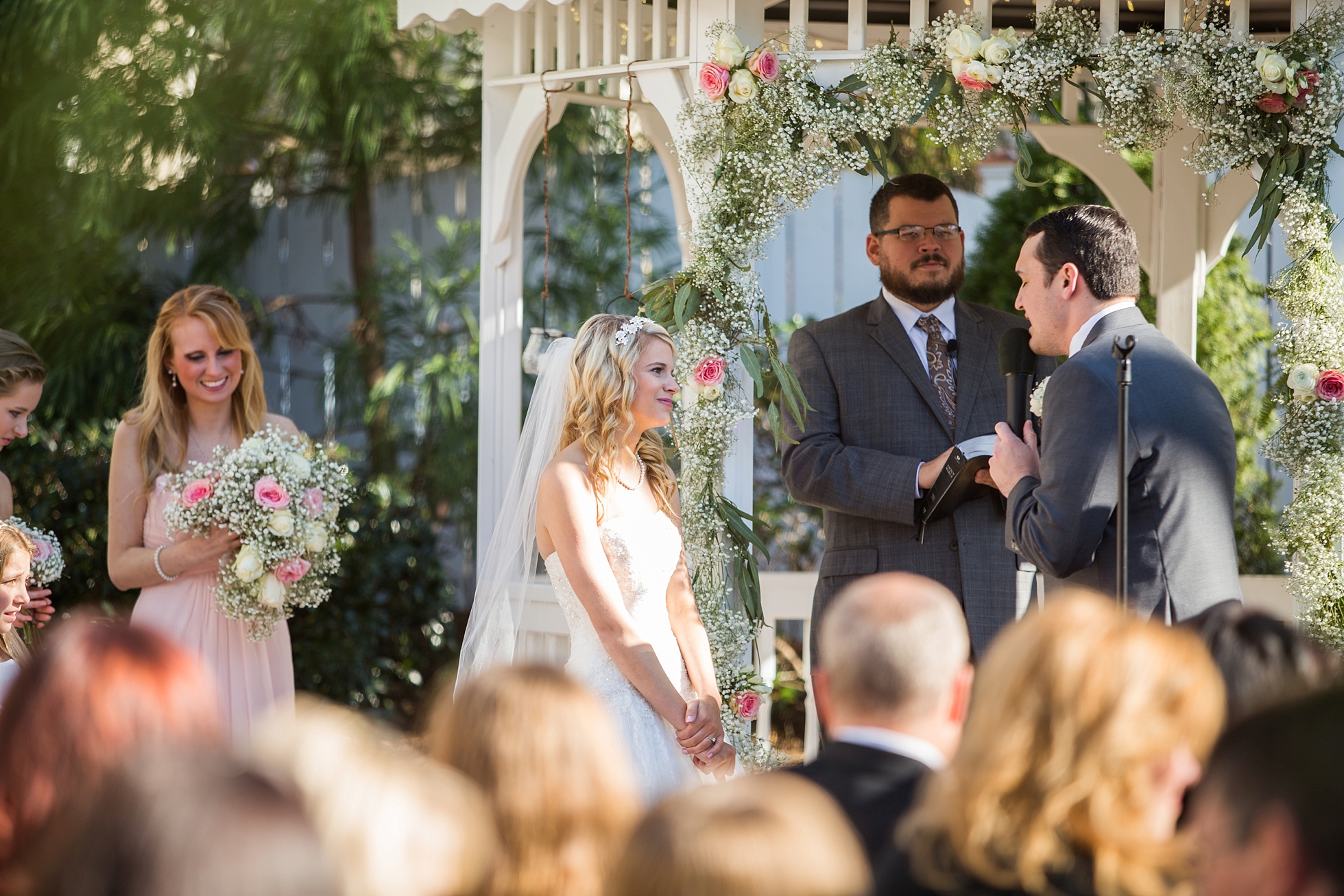 vows bride groom outdoor