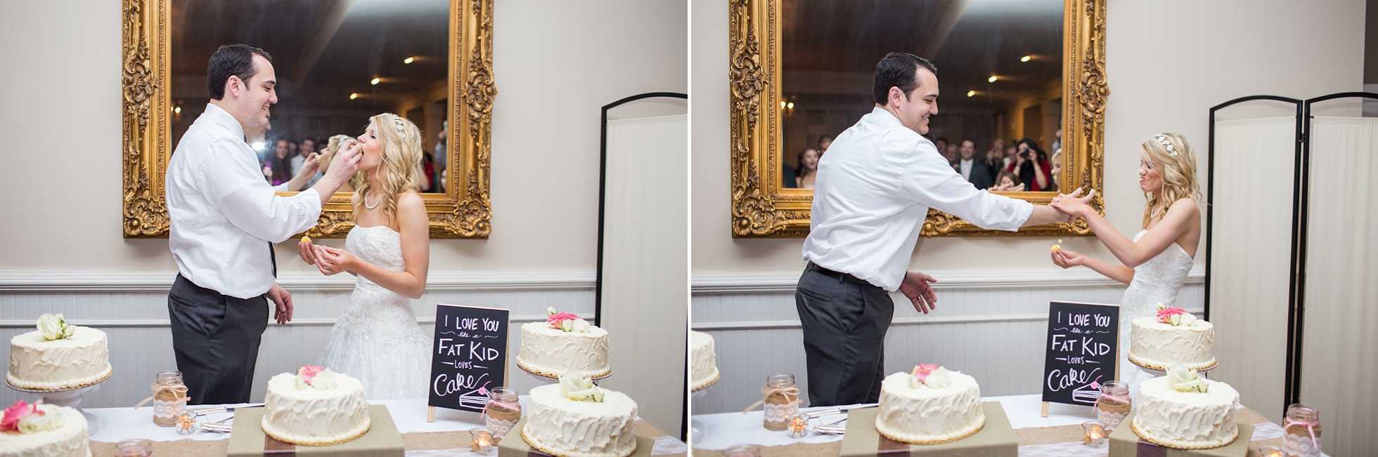 cake eating wedding