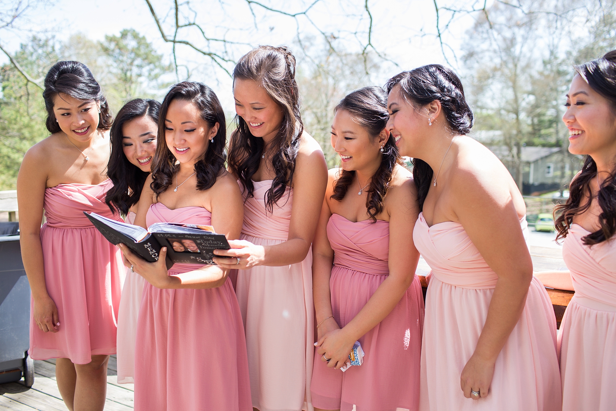 bridesmaids pink wedding
