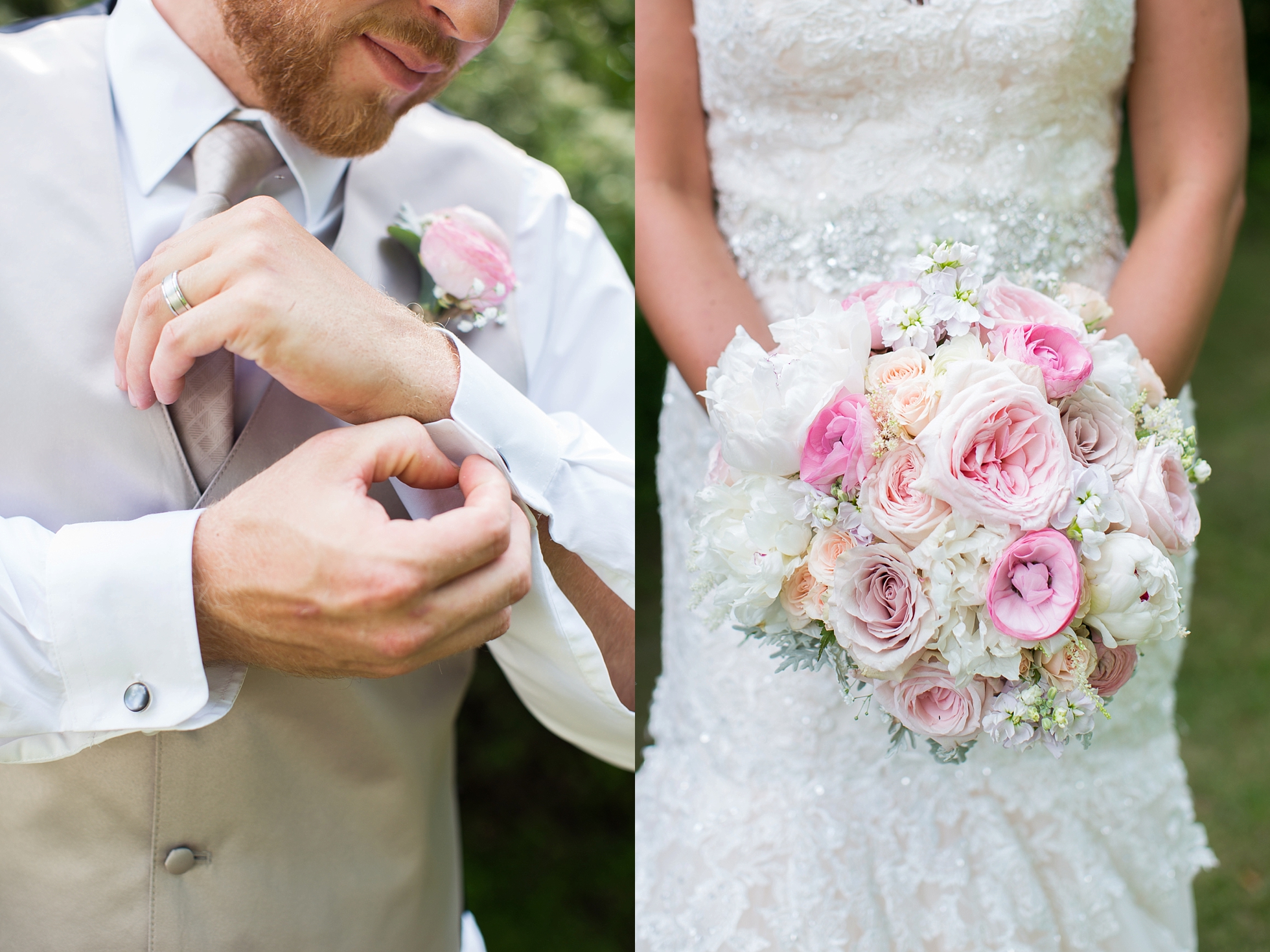 wedding details pink bouquet
