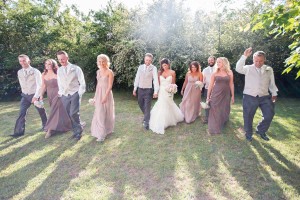 athens bridal party sunset