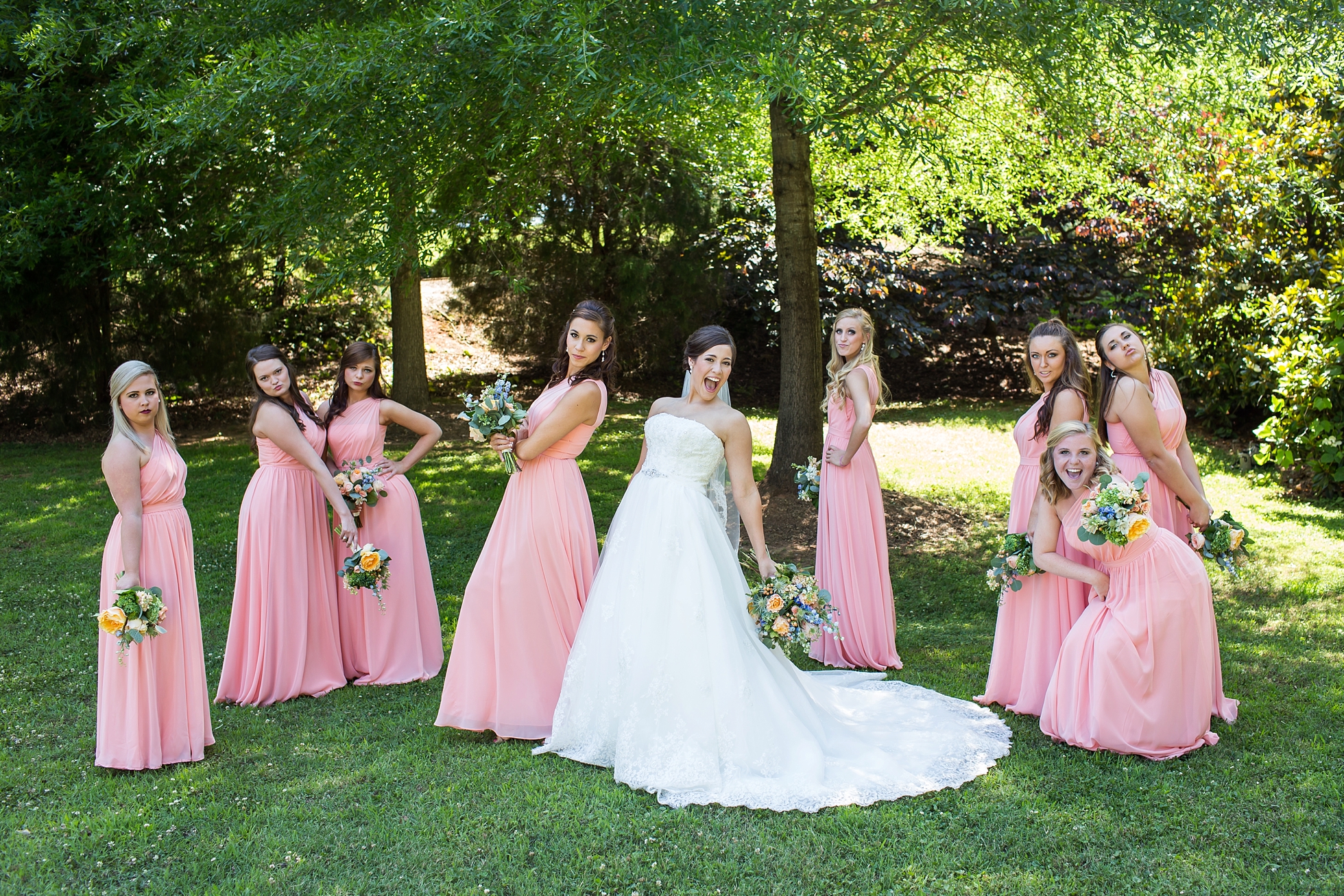sassy pink bridesmaids photos