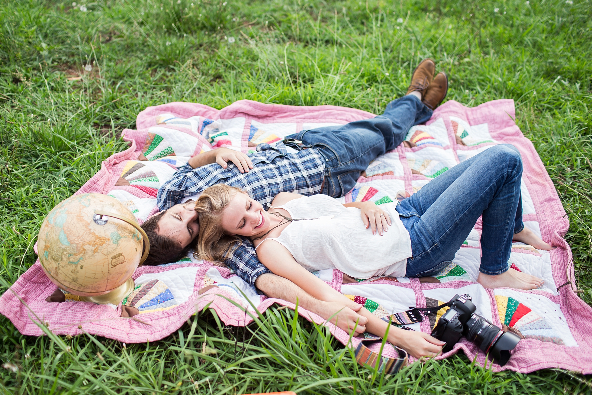 picnic blanket engagement field