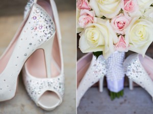 wedding shoes details pink
