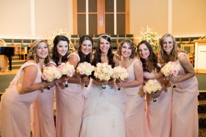 pink bridesmaids wedding