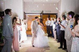 bubble exit wedding photos
