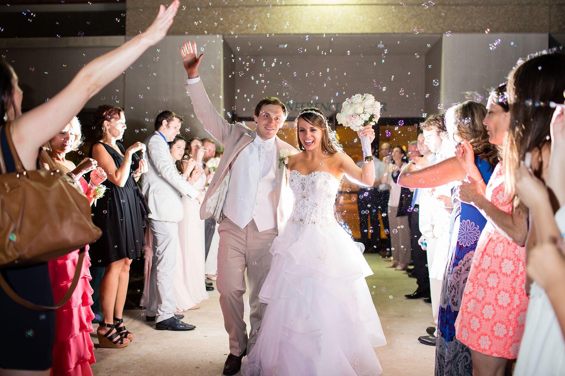 bubble exit wedding photography