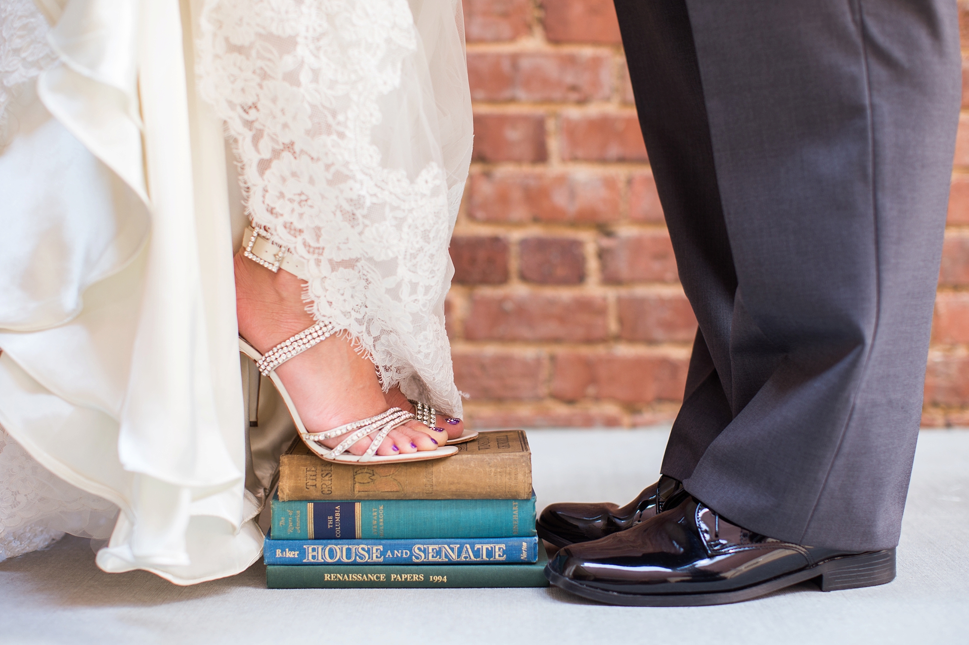 book shoes library wedding