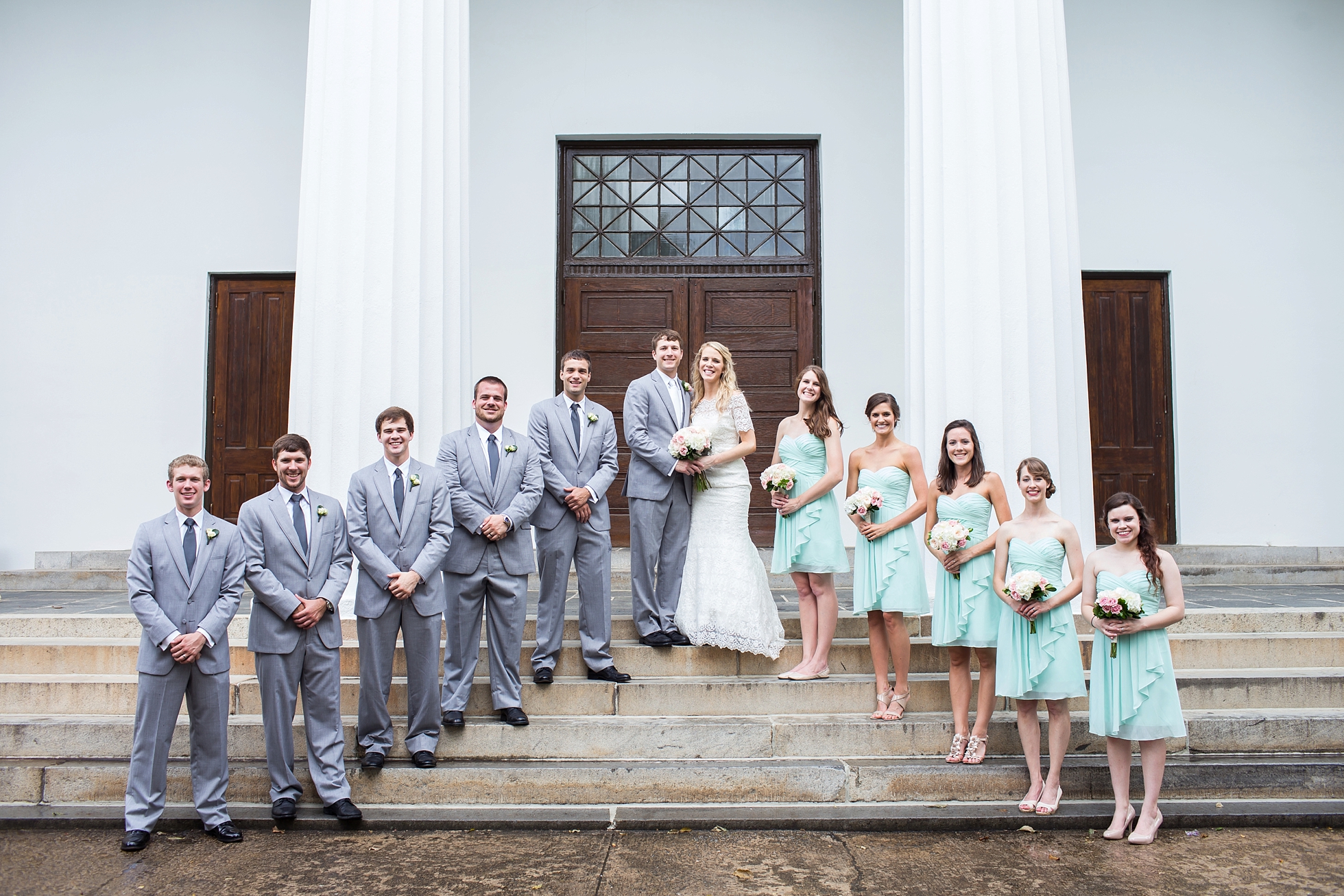 bridal party blue teal athens