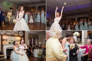 bouquet toss epic wedding