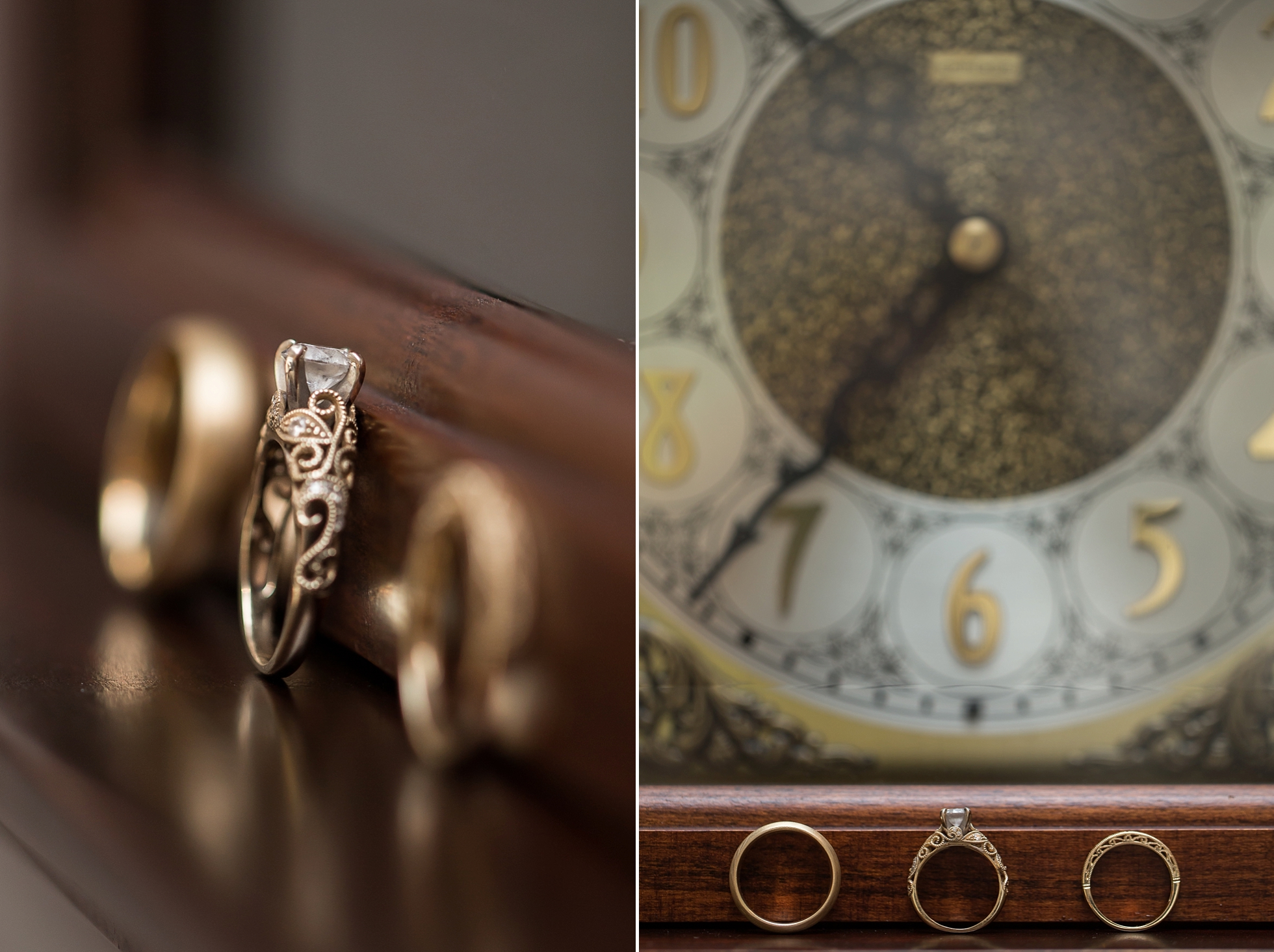 clock ring wedding detail
