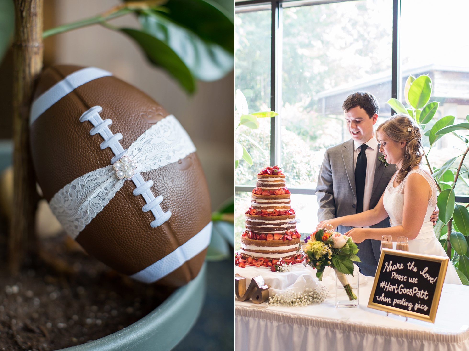 cake football garter wedding