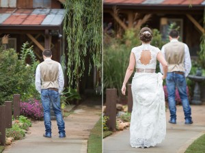 first look barn wedding
