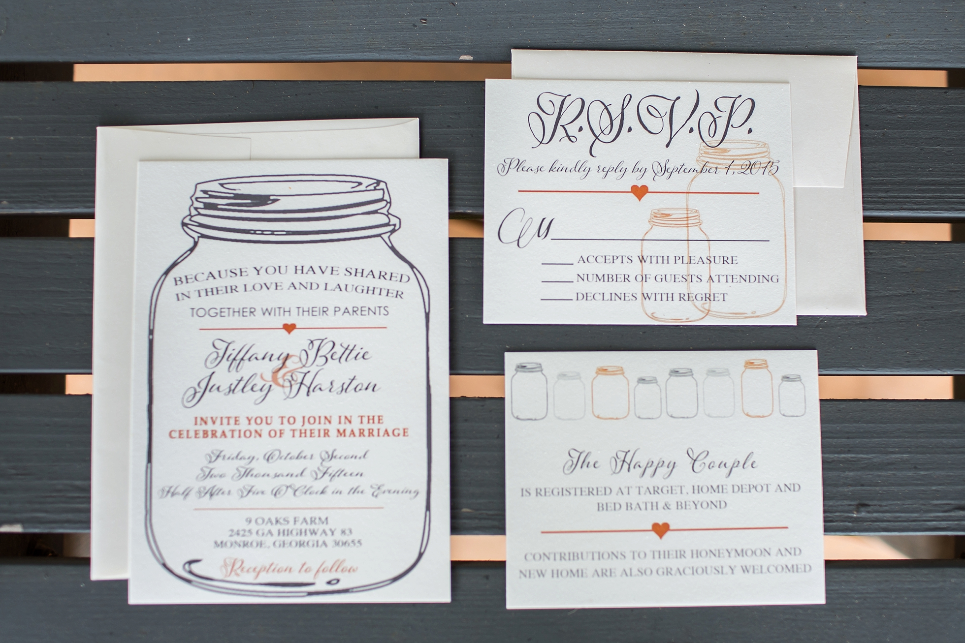 mason jar wedding invitation