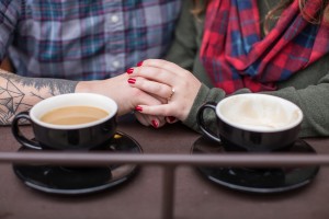 coffee themed engagement