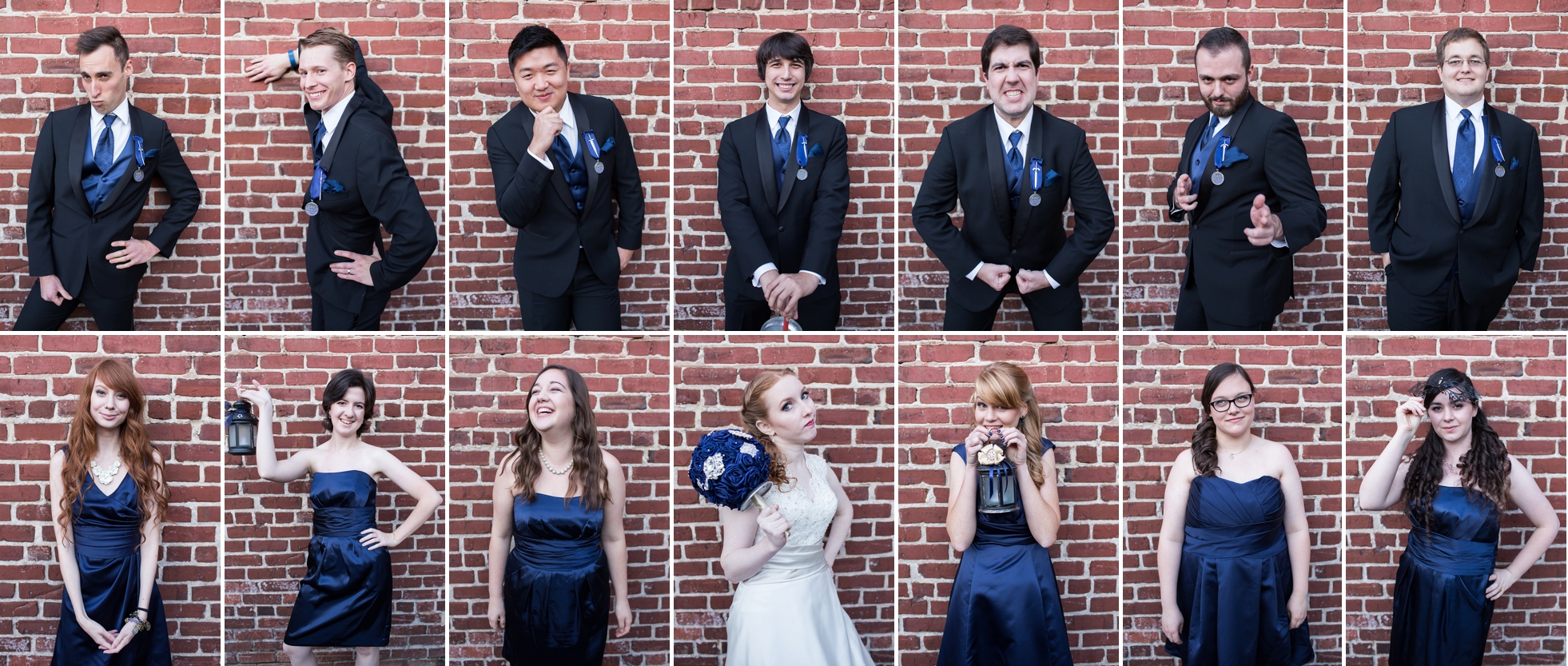 bridal party collage brady bunch