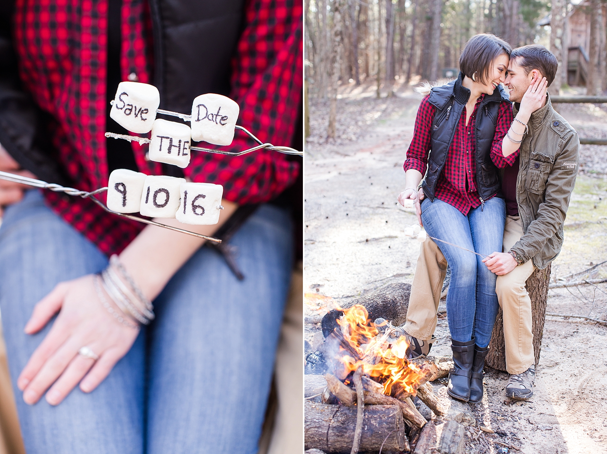 fire smores engagement save date