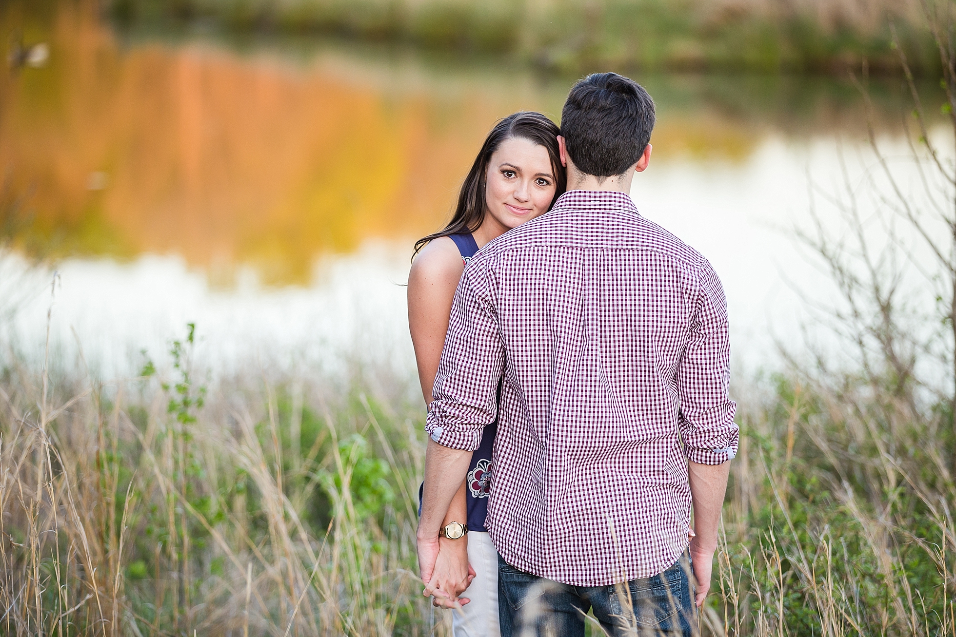 country lake engagement photos