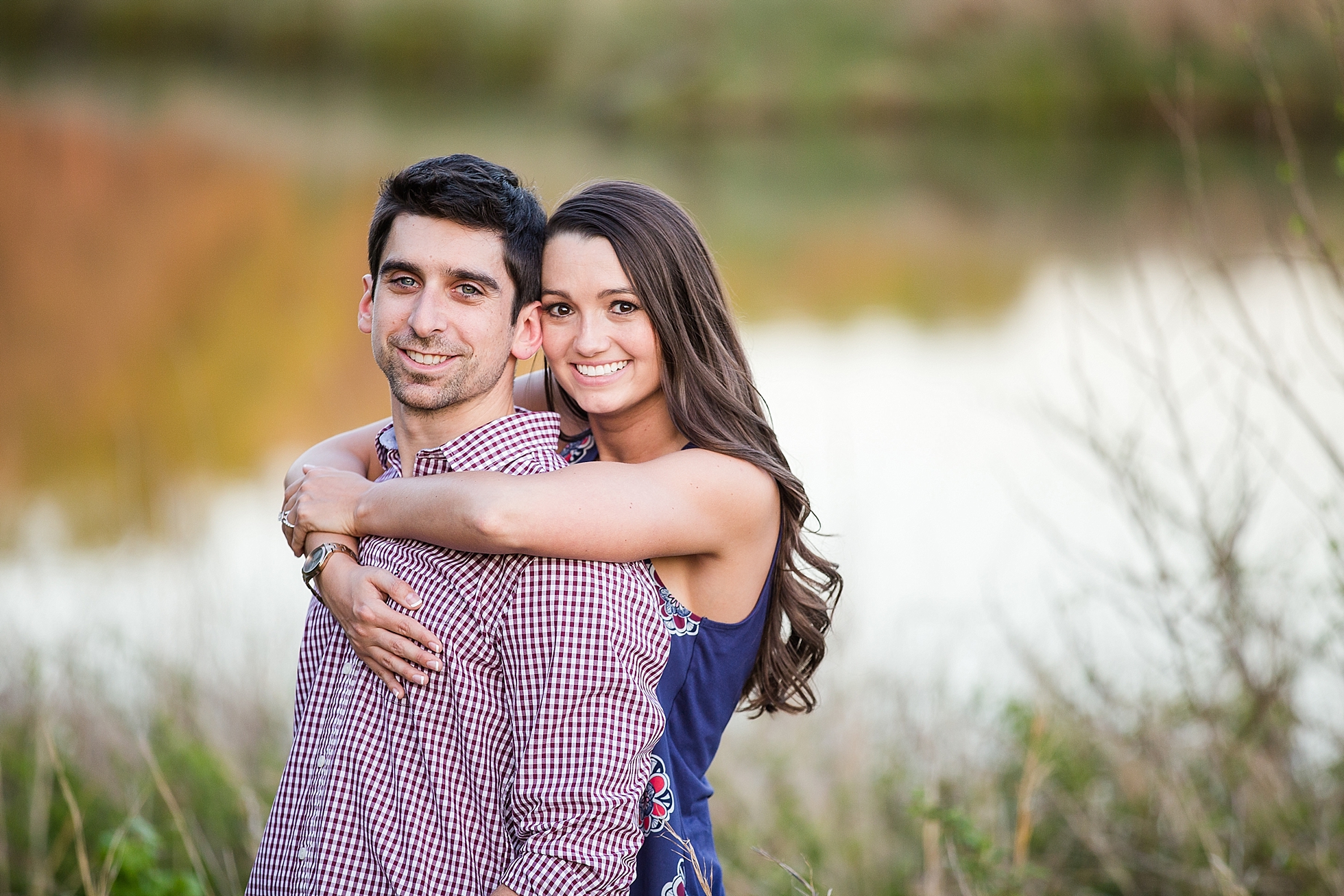 country lake engagement
