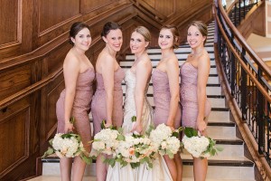 purple pink bridesmaids dresses