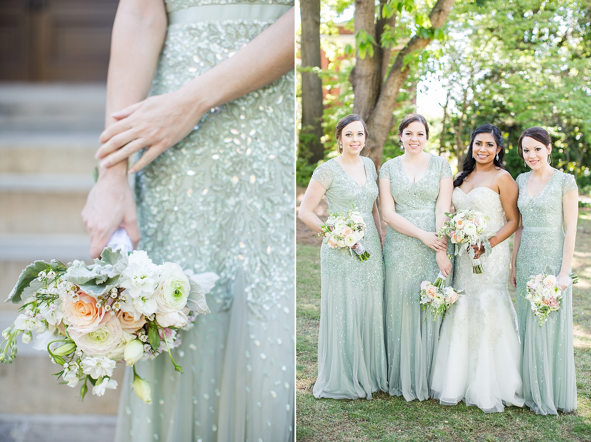 atlanta sparkly mint bridesmaids