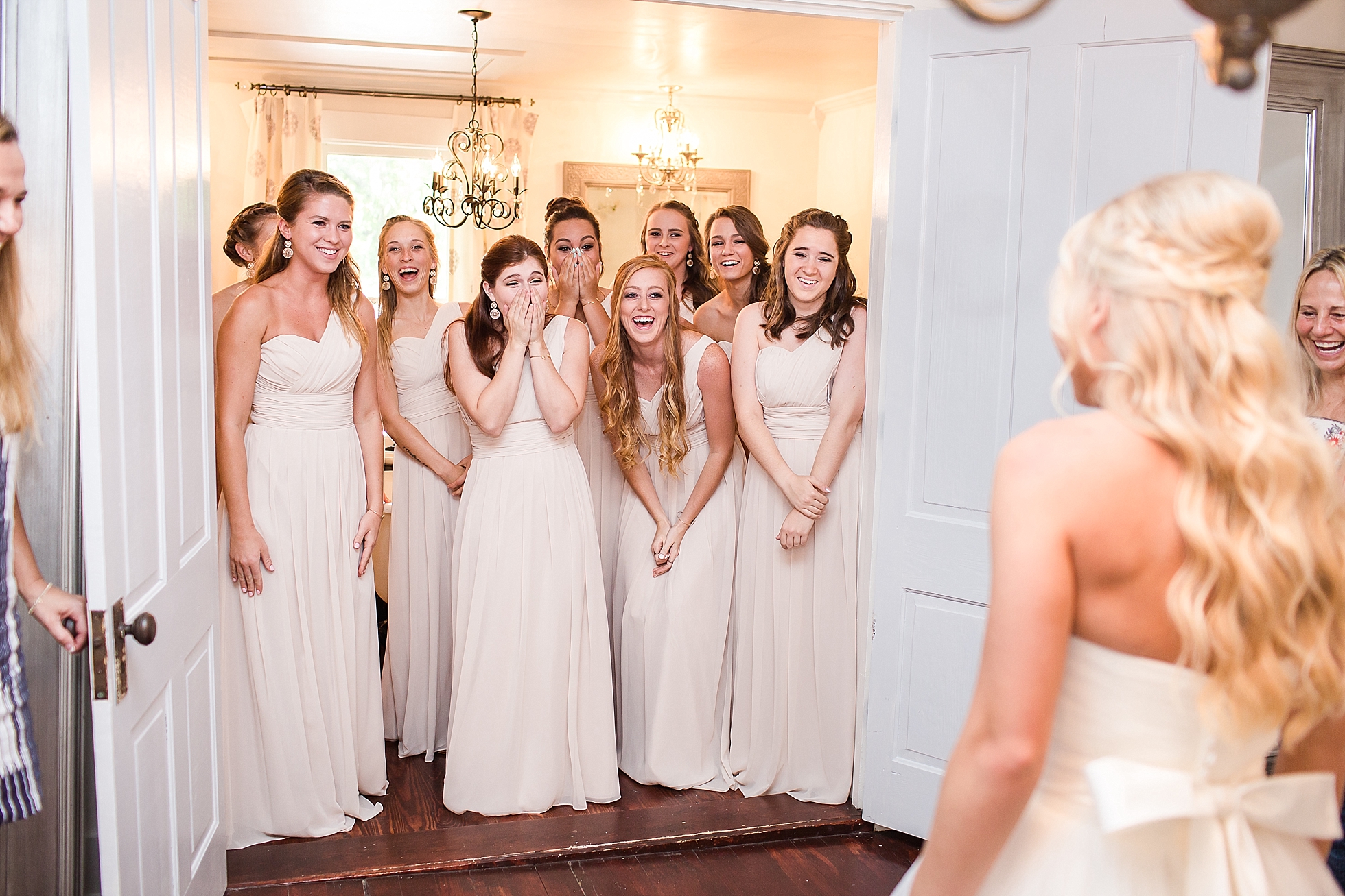bridesmaids first look athens wedding