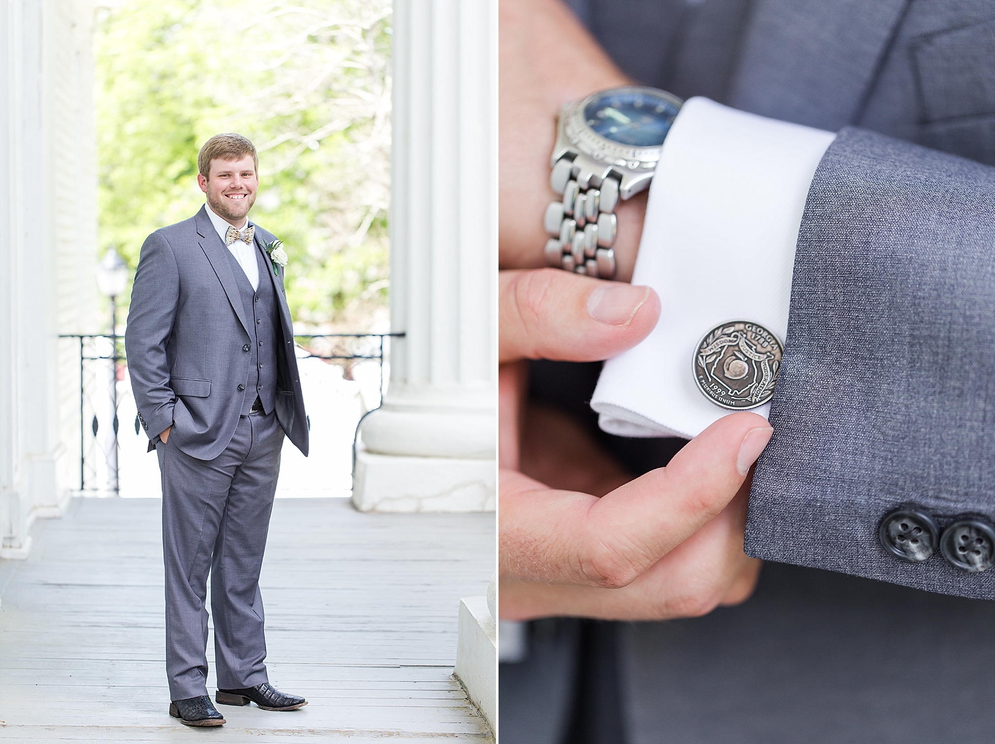 Athens Round Black Silver Cufflinks Formal Wear for Suit Shirt Wedding Dinner 