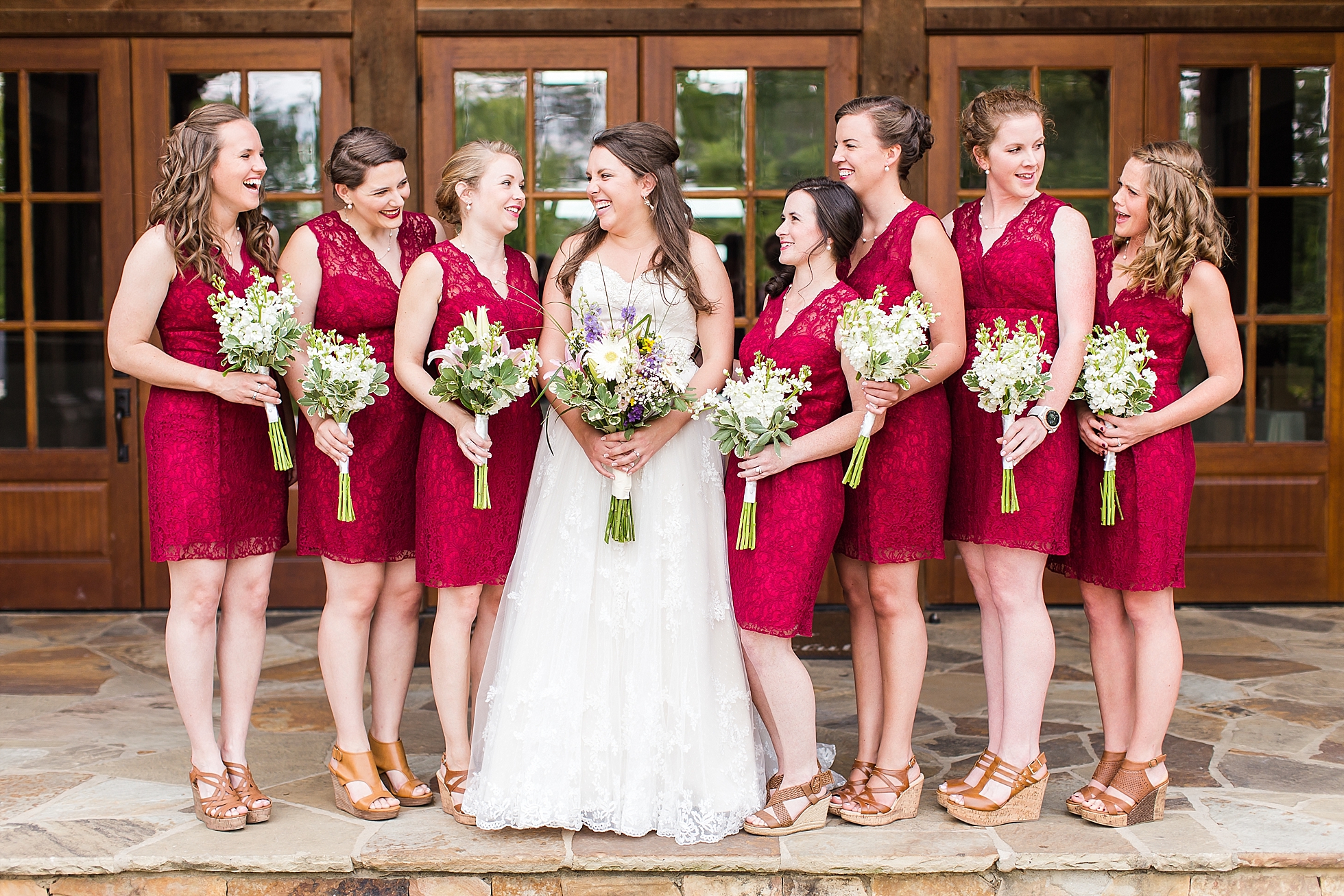 bridesmaids maroon burgundy