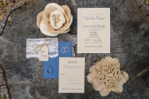rustic burlap wedding invitation suite