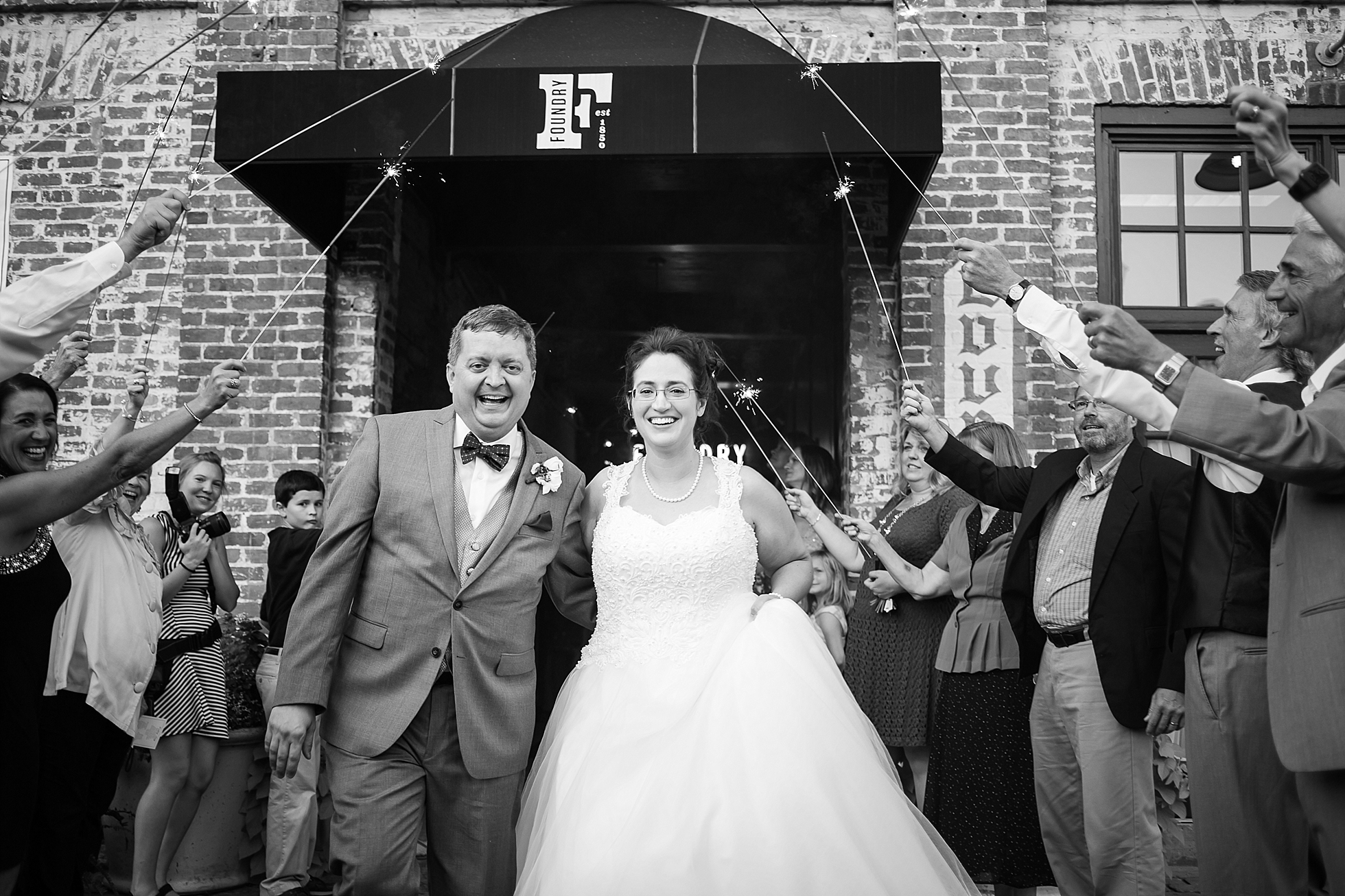 foundry wedding sparkler exit