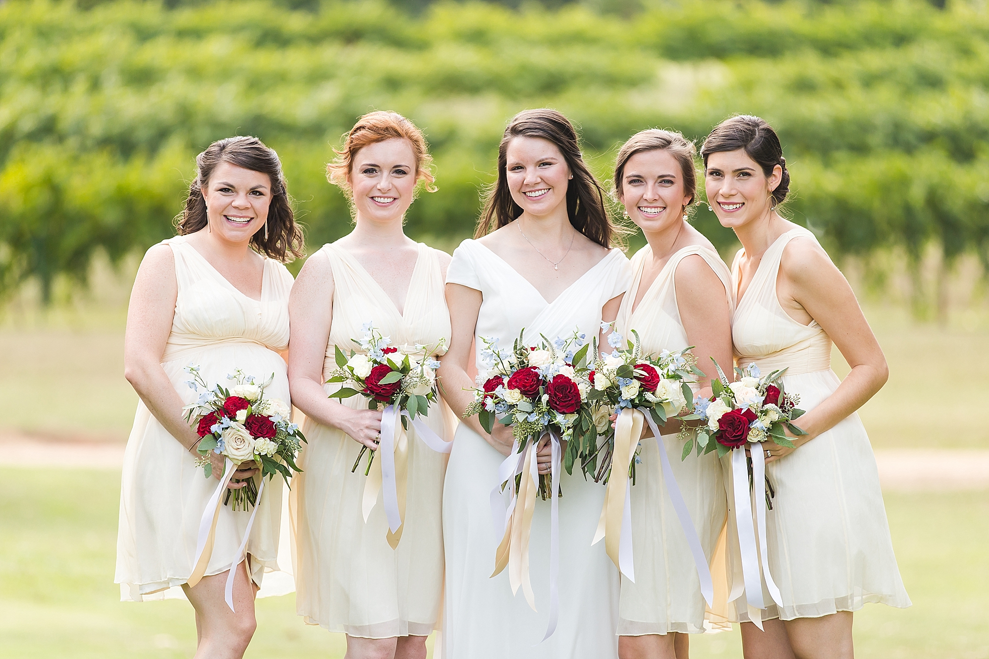 wedding bridesmaids vineyard