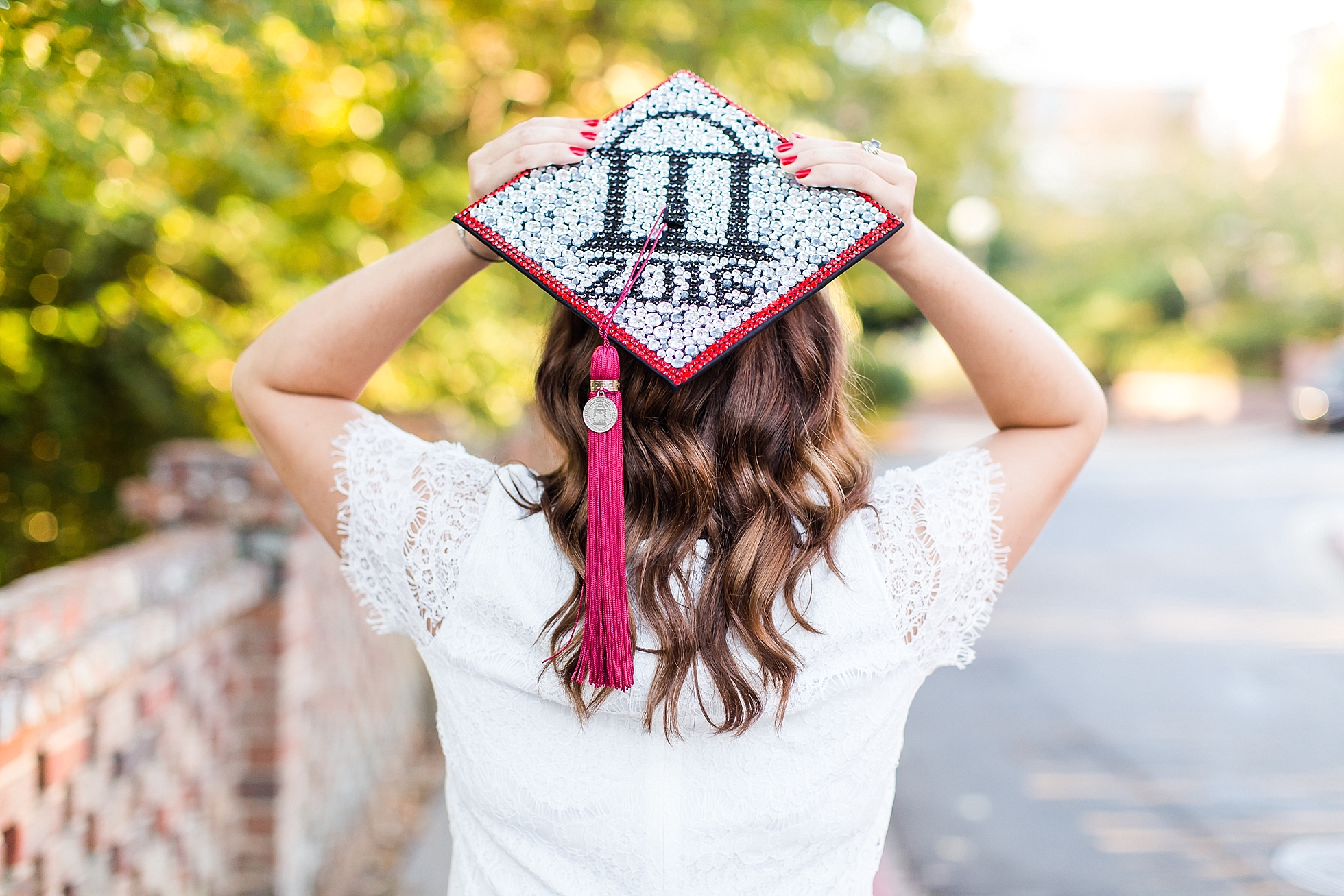 graduation cap arch decorated