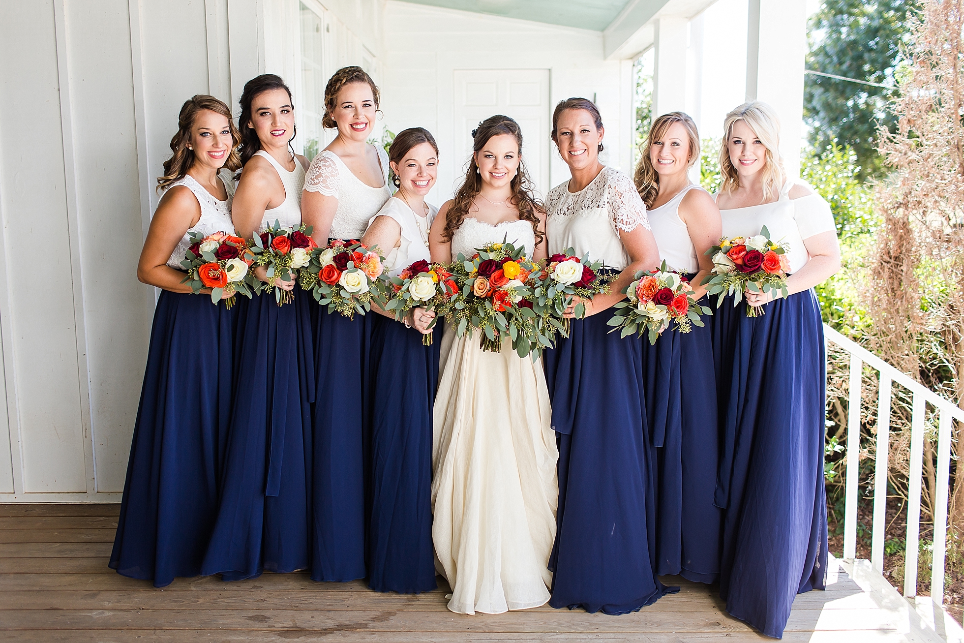 fall wedding bridesmaids navy