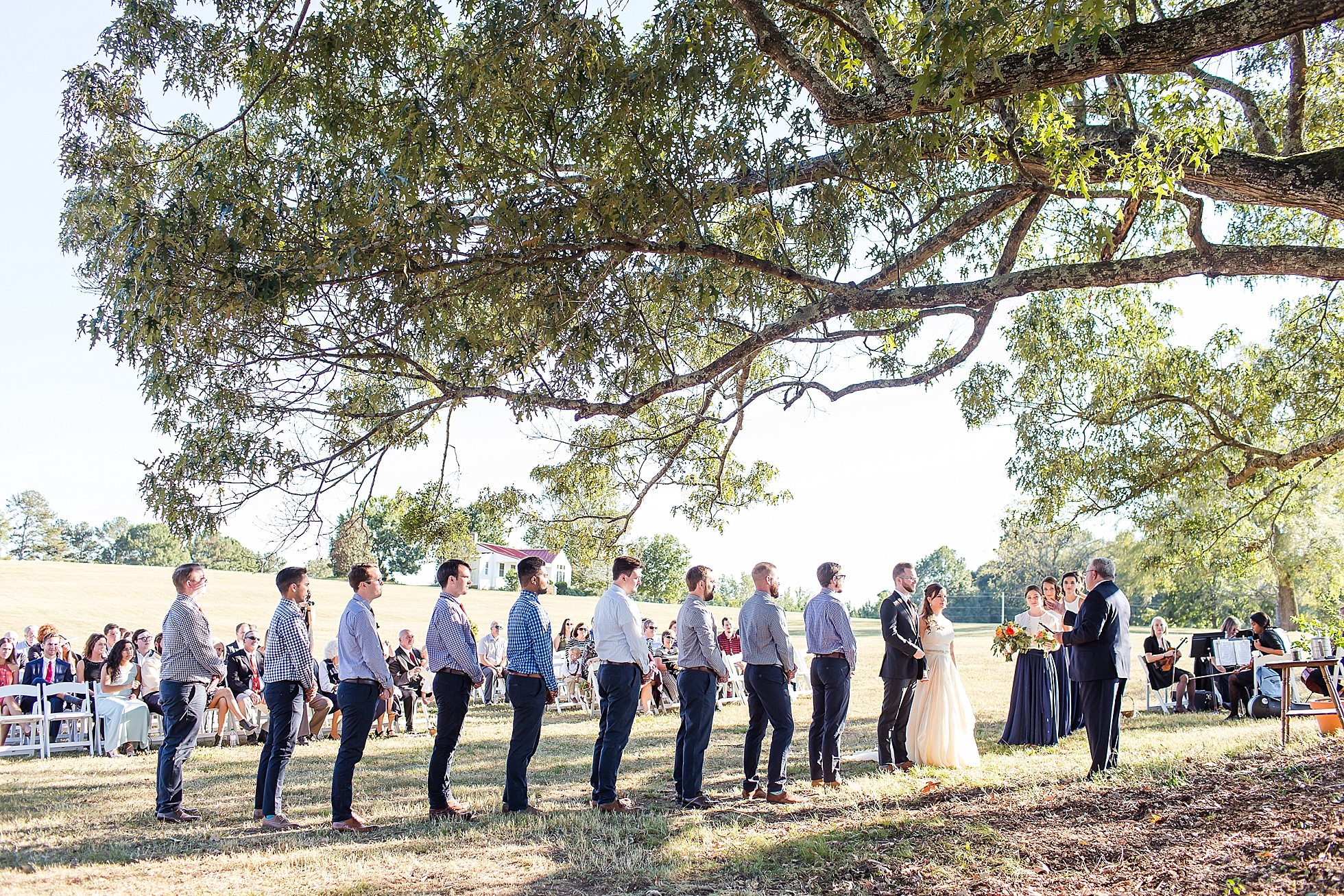 wedding ceremony oak tree athens
