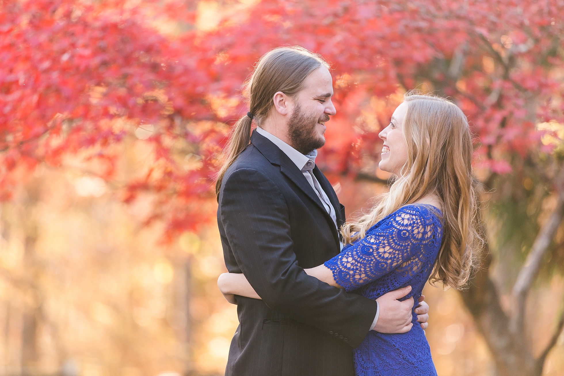fall leaves engagement