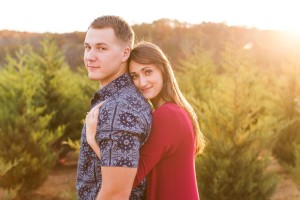 christmas card engagement photo