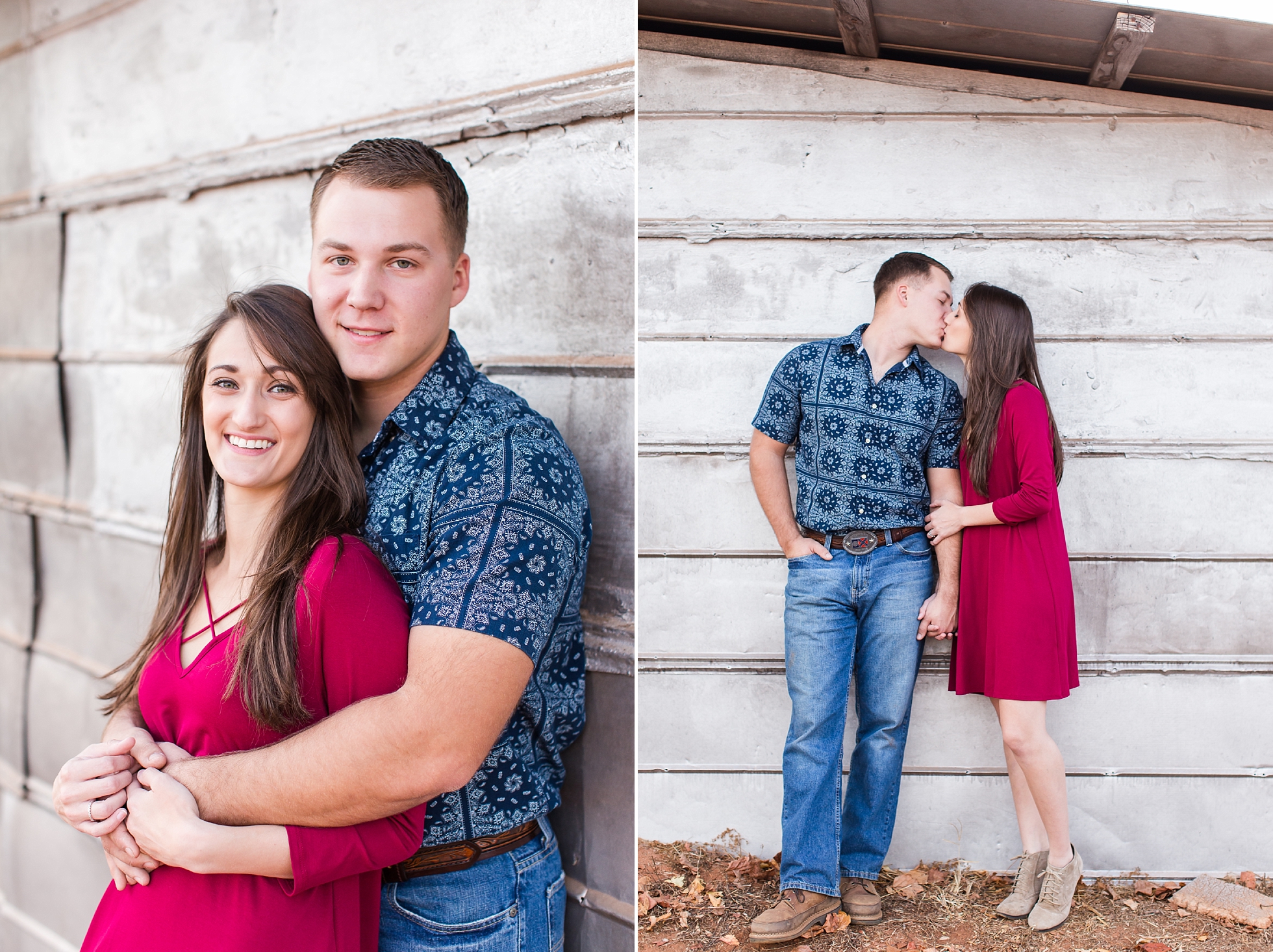 rustic christmas engagement photos