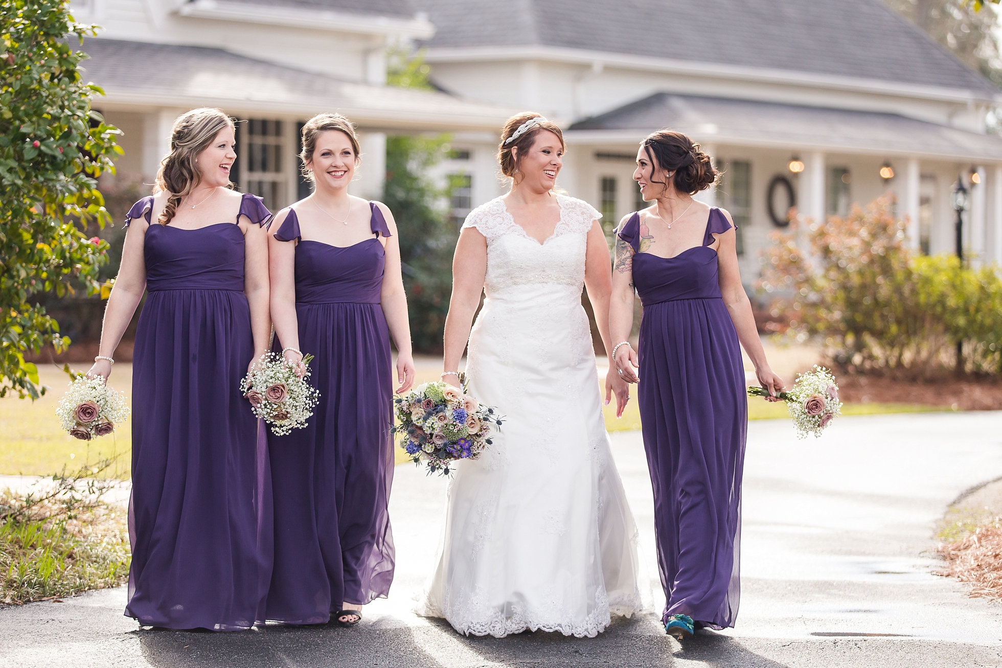 purple bridesmaids thompson house
