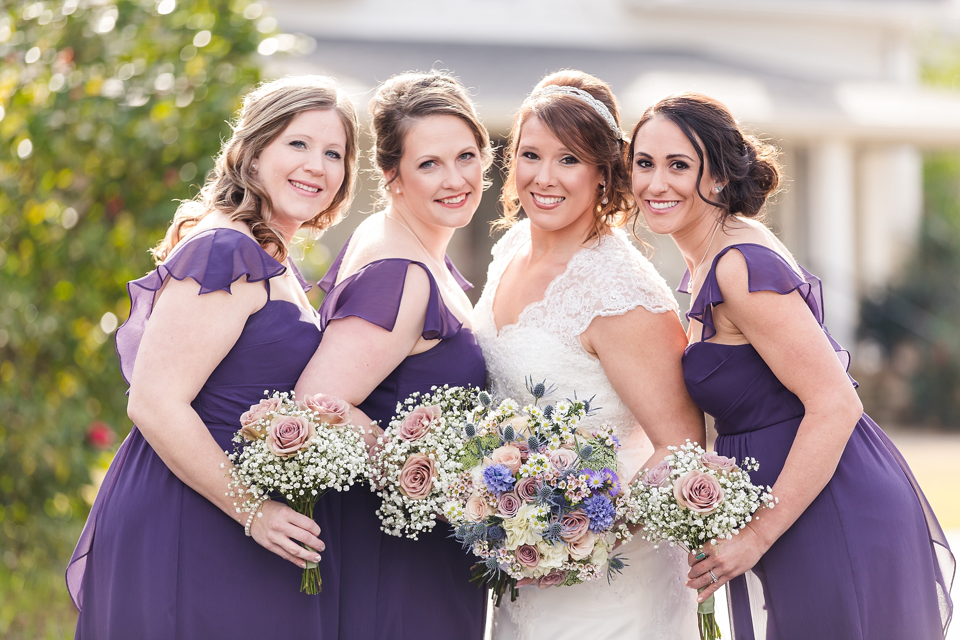 purple bridesmaids wedding georgia