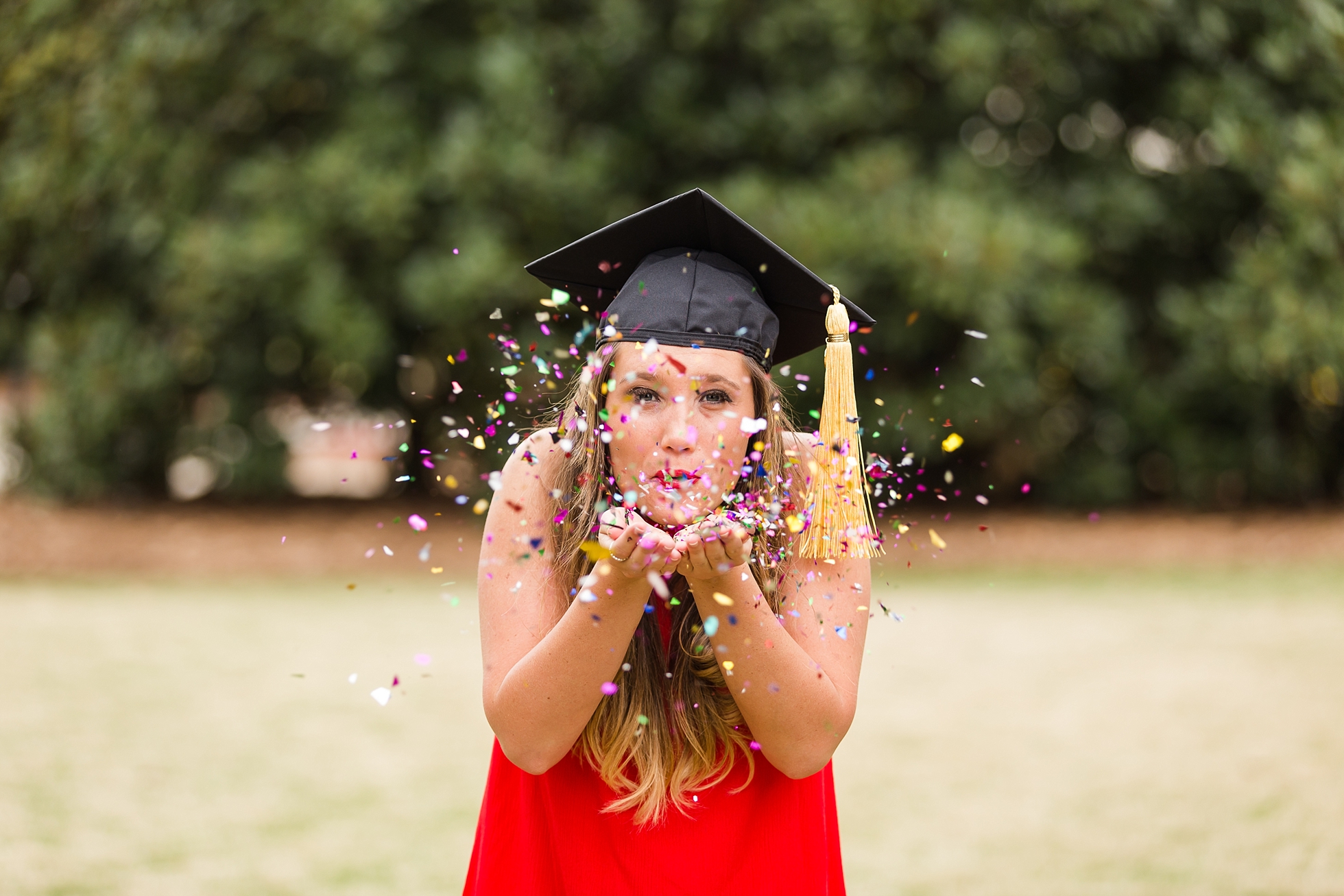 glitter confetti senior grad photos