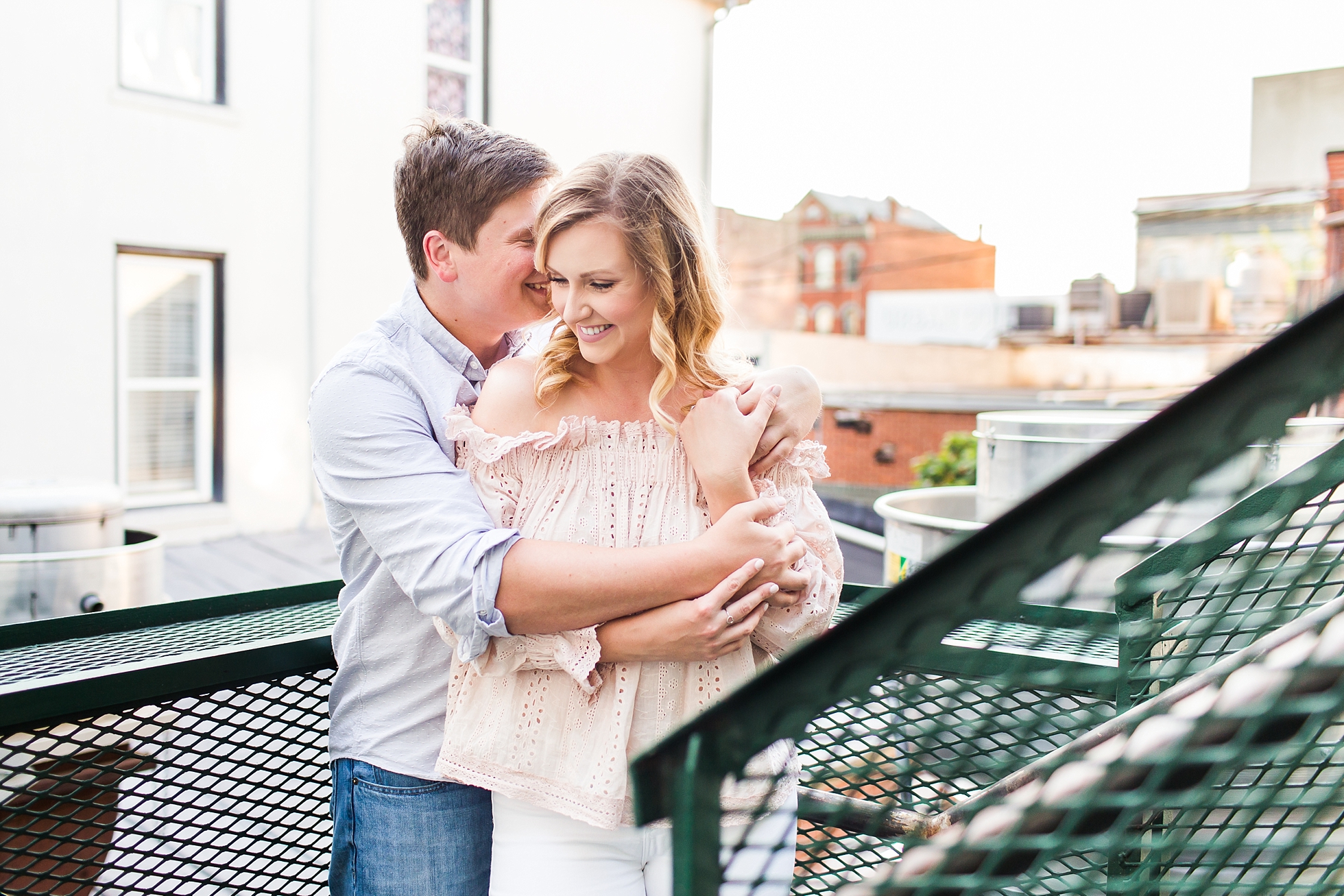 rooftop downtown athens engagement