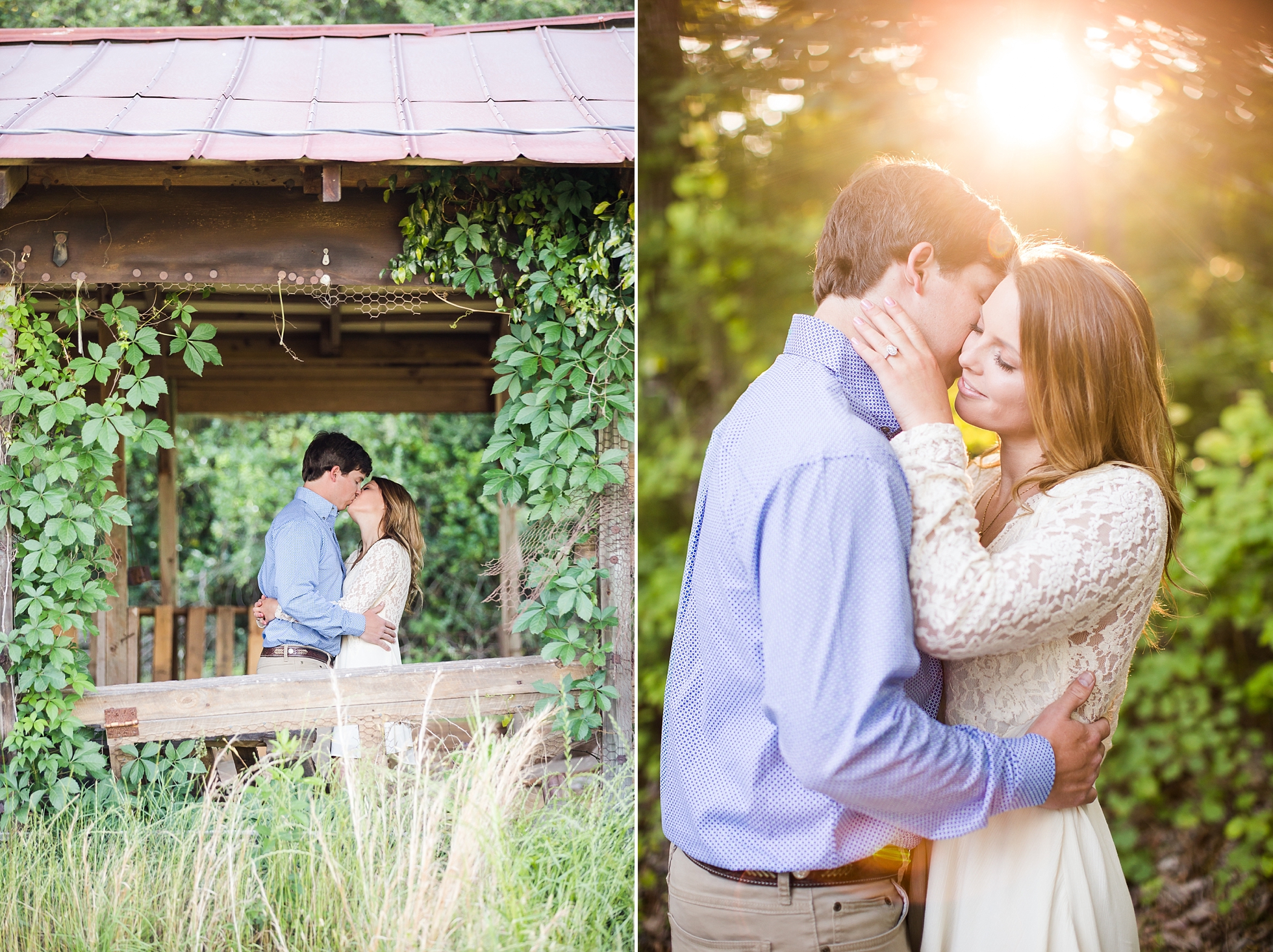 rustic country sunset engagement georgia